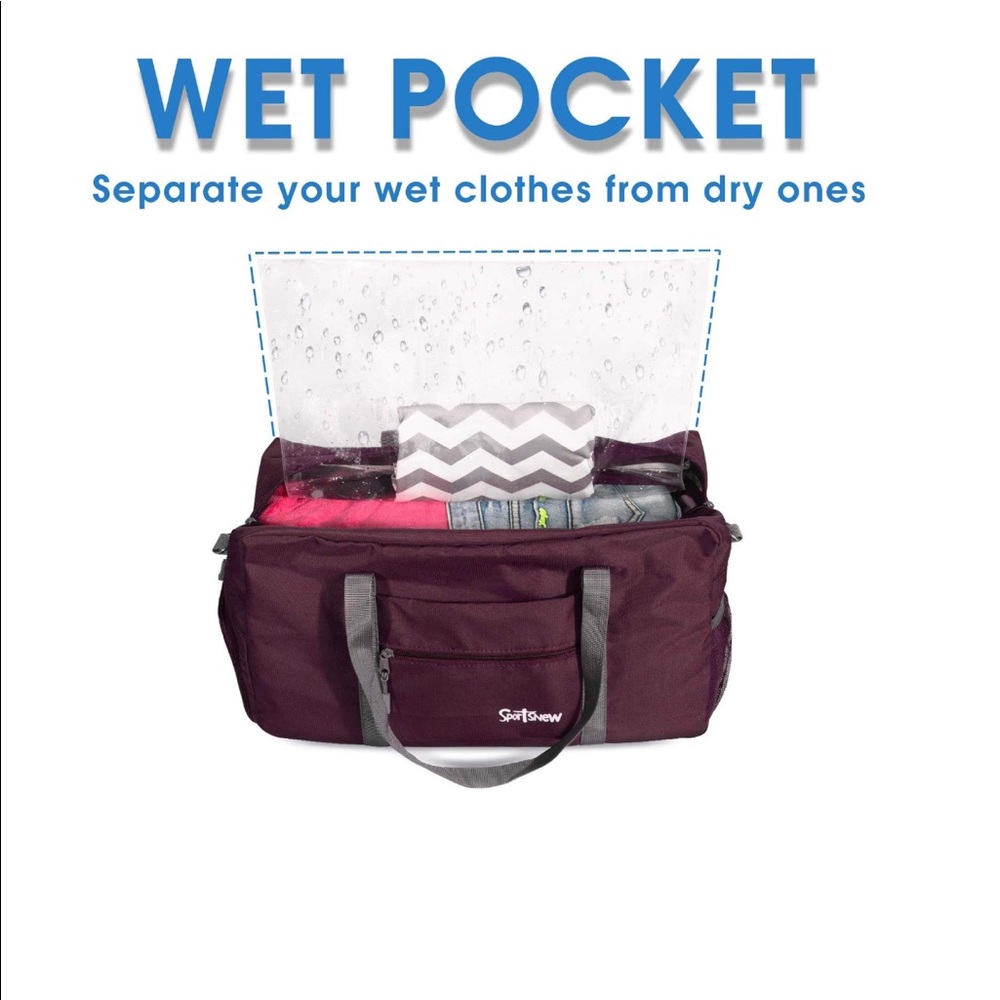 GYM/SPORTS Bag foldable Wet pocket Shoes carrier